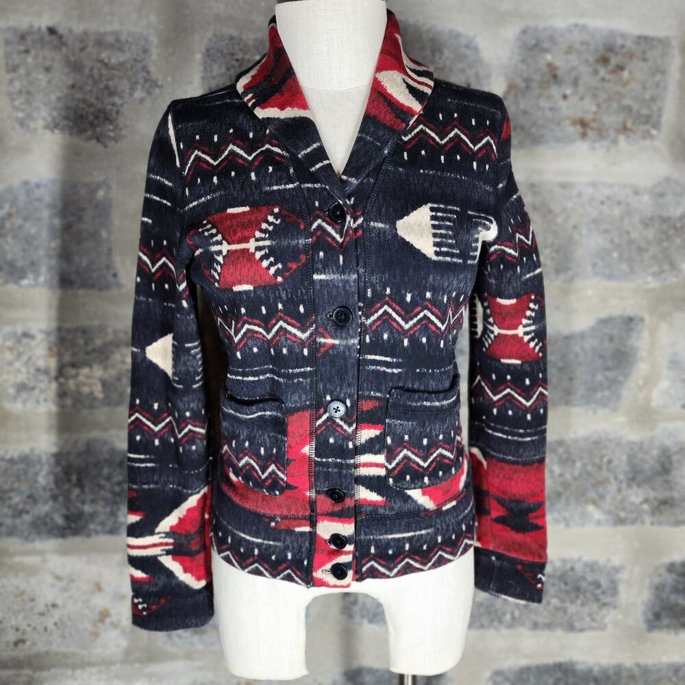 RALPH LAUREN sz PS Aztec print button front collared sweater jacket